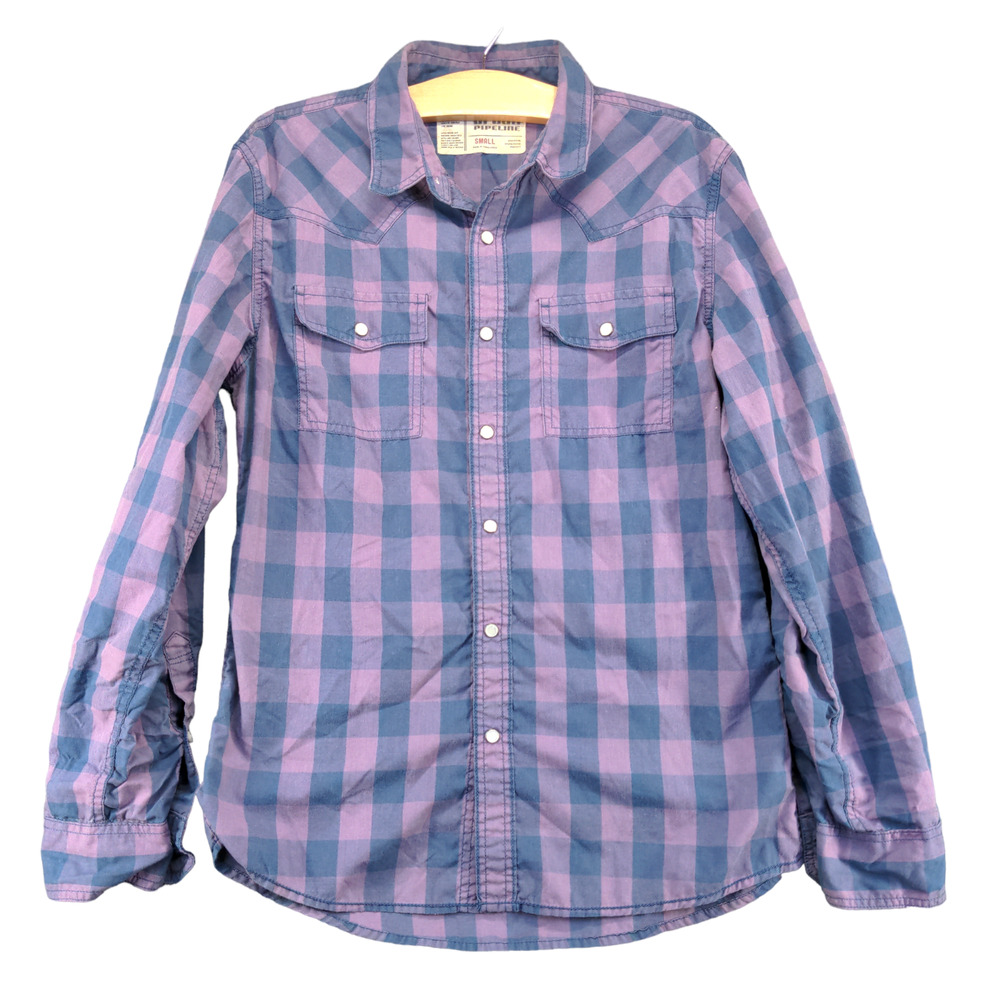 Urban Pipeline Mens Pearl Snap Shirt Multi Small Check Print Long Sleeve